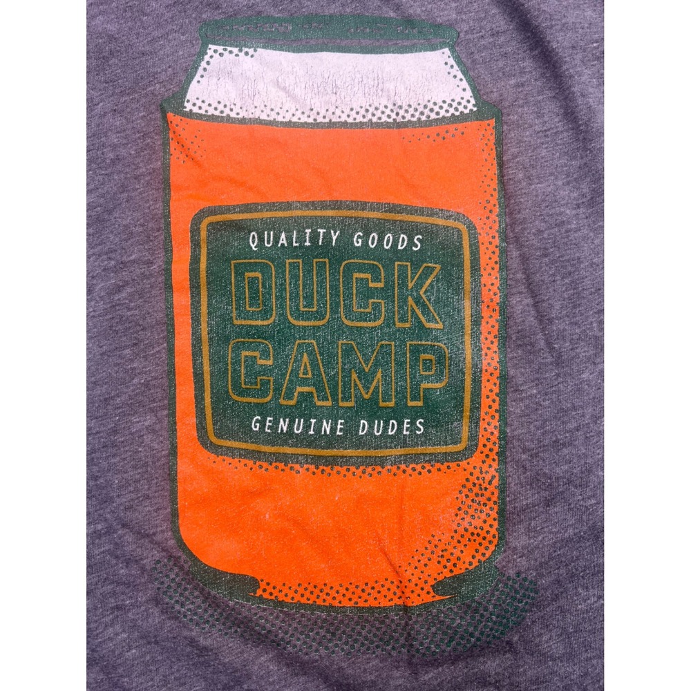 Duck Camp Genuine Dudes Beer Can Graphic T-Shirt Mens XXL Gray Short Sleeve Tee